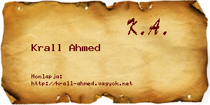 Krall Ahmed névjegykártya